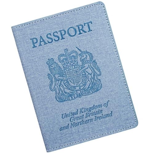 Cinocratic RFID Blocking Passport Holder Cover & Travel Wallet - PU Leather Organiser for Credit Cards, Boarding Pass and ID Cards | Travel Accessories for Men&Women (Blue)