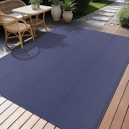 smiry Waterproof Outdoor Rug Lightweight Foldable Garden Rugs, 150x240 cm