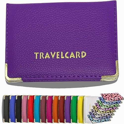 HITHIKA - New Leather Oyster Travel Card Bus Pass Holder Wallet Rail Card Cover CASE (Purple)