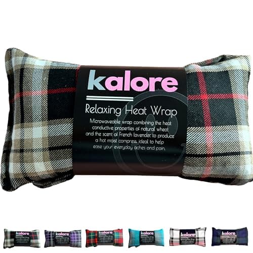 Wheat Bags Microwavable Neck and Shoulder Wrap - Scented Lavender Heat Bags Microwavable for Body Relaxation - Tartan Cotton Fabric & UK Wheat Heat Bags Microwavable Compress by Kalore - Fawn