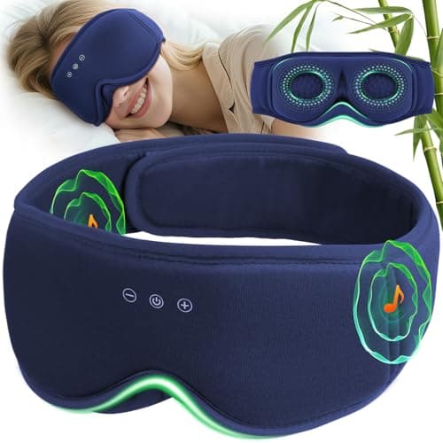 MUSICOZY Breathable Organic Bamboo Cotton Sleep Mask Headphones