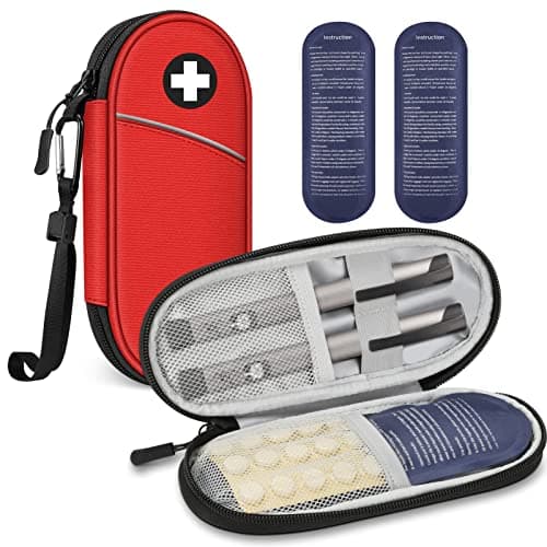 MEDMAX Insulin Cooler Travel Case with 2 Ice Packs, Portable Organiser Bag