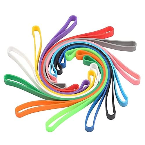 Silicone Rubber Bands,24 pcs Elastic Bands Large Wrapping Bands Coloured String,for Office Supply, File Folders, Books, Art, School,Home,Cooking, Wrapping(12 Colors).