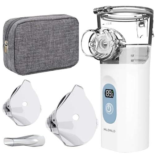 Mldnld Nebuliser Machine for Adults, Quiet Inhaler with Included Storage Bag, Rechargeable with 2 Masks & Mouthpiece, Easy to Use and Clean,Perfect Nebulizer for Travel and Home Use
