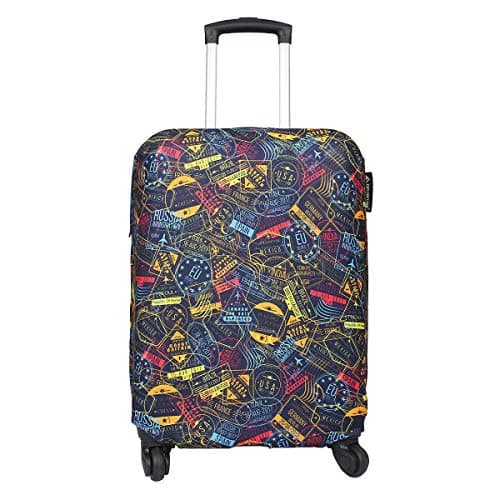 Explore Land Travel Luggage Cover Washable Suitcase Protector - Fits 27-30 Inch Luggage, Stamp L