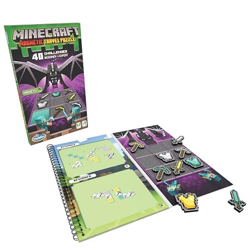ThinkFun Minecraft Magnetic Travel Puzzle Logic Game for Kids Age 8+