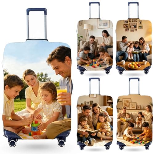 Personalised Suitcase Cover|Custom Luggage Cover with Photo/Text/Logo
