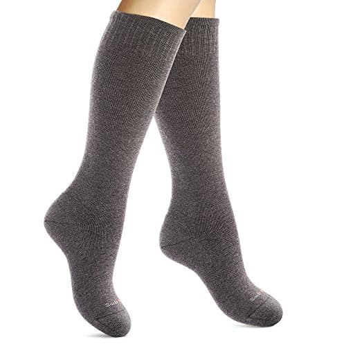 SocksLane Cotton Compression Socks 15-20 mmHg Class 1 Support Knee-High (Charcoal Gray, Medium-Large)