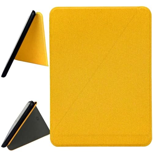 ZhaoCo Case for 7'' Kindle Colorsoft Signature Edition 2024 / Kindle Paperwhite 2024 / Kindle Paperwhite Signature Edition 2024, Book Folio Smart Protective Cover (Fabric Yellow)
