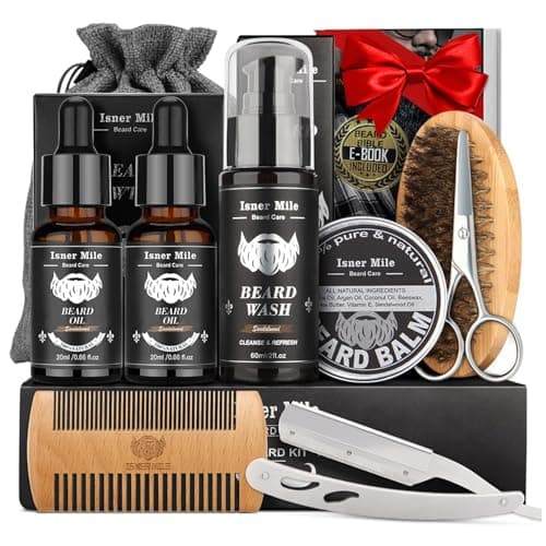 Beard Grooming Kit for Men Care, Christmas Stocking Fillers for Men Him Dad
