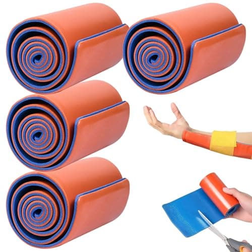 4Pcs First Aid Splint, 4.3x18.1" Emergency Medical Combat Splint, Built-in Aluminum Plate, for Medical, Sports, Home, First Aid, Pets