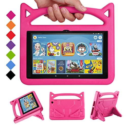 Fire HD 8 tablet Case,All-New Fire HD 8 Plus Tablet Case for Kids (12th/10th Generation,2024/2022/2020 Release),DJ&RPPQ Light Weight Shock Proof Handle Friendly Stand Kids Proof Protective Cover-Pink
