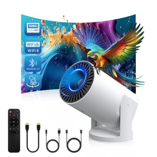 Wireless Mini Projector with WIFI 6 and 5G, 4K 1080P Support Portable Projector 180° Rotatable. 17"-140" Screen Video Projector. Compatible forSmartphone, Laptop, PC(Q5 te)