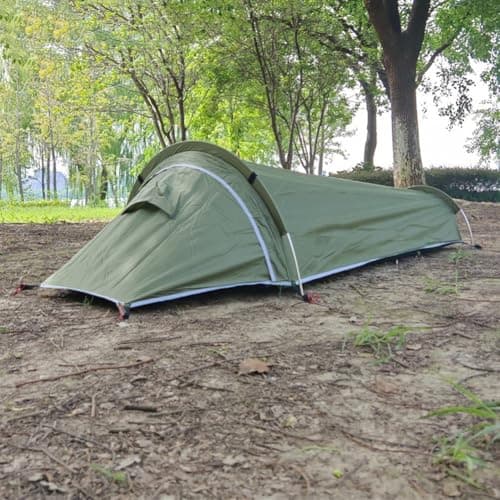 Solo Tent, For 1 Person Waterproof Camping Tent, With Aluminum Poles, For Easy Setup Windproof Shelter, For Hiking Backpacking Outdoor-Adventures(Green)
