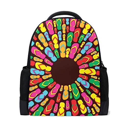 MONTOJ Summer Colorful Flip Flops Polyester Travel Backpack Laptop Backpack