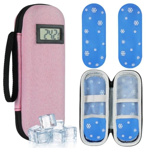 AOOWU Insulin Cooler Travel Case with Temperature Display, TSA Approved