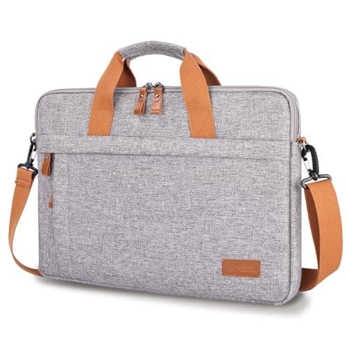 Estarer Laptop Messenger Bag 17-17.3 Inch Mens Satchel Shoulder Bag for Work (Light Grey-slim, 17-17.3 Inch)