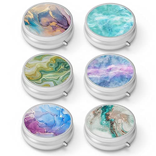 Pill Box 3 Compartment Medicine Pill Case,Portable Medicine Tablet Vitamin Holder Organizer for Purse Pocket Travel Gift… (6 Piece, Set-6-style 1 New)