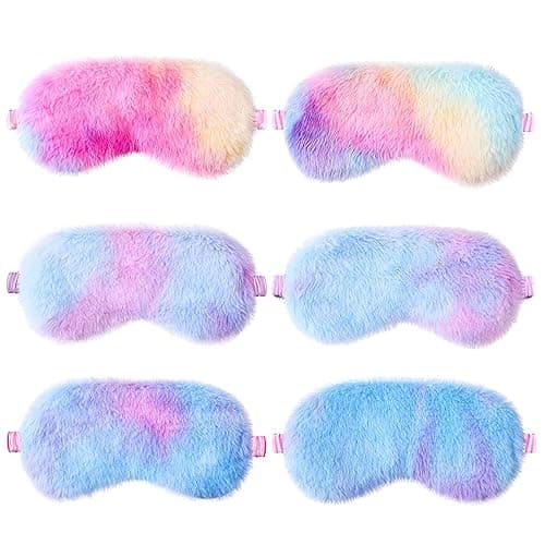 Heyu-Lotus 6 PCS Kids Eye Masks for Sleeping Plush Kids Sleep Mask