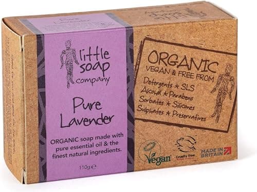 Little Soap Company Organic Pure Lavender Soap Bar for Face & Body, 110g