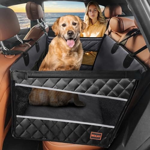 MIXJOY Large Dog Car Seat for Dogs, Waterproof Car Back Seat, Up to 68kg