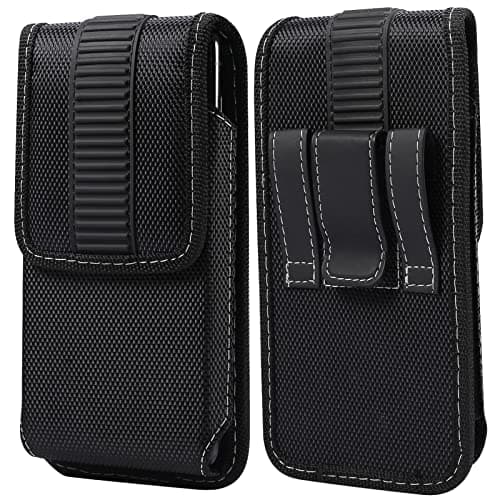 Small Cell Phone Belt Clip Pouch Men, Vertical Cell Phone Waist Pack, 6.1"Mobile Phone Holster Belt Bag Phone Wallet Purse for Men Loop Cellphone Holster Waist Bag Travel Carry Case Fanny Pack Hip Bag