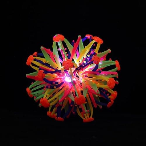 Expanding Ball, Bucket Time Toys Autism, Transformable Expandable Ball Fidget Toy, Mini Rings Sphere Magic Ball for Kids, Adult Novelty Stress Relief Toy (Large With Light)