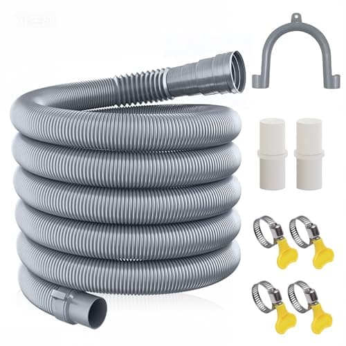 Collapsible Caravan Waste Pipe Extension, 3M Universal RV Waste Water Hose Adaptor Kit with 2 Extender Connectors 4 Pipe Clamps and U Bracket for Motorhome, Camper & Trailer