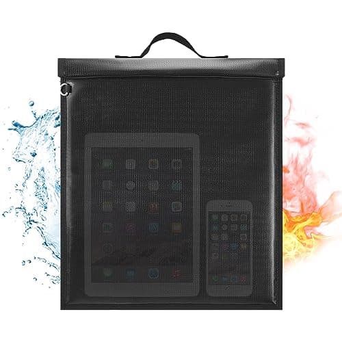 Extra Large Faraday Bag with Handle, 13'' X 10'' Faraday Cage for Laptops & Tablet, Waterproof & Fireproof Faraday Key Fob Protector, Anti-Theft Faraday Bag for Phones, RFID Signal Jammer Blocker