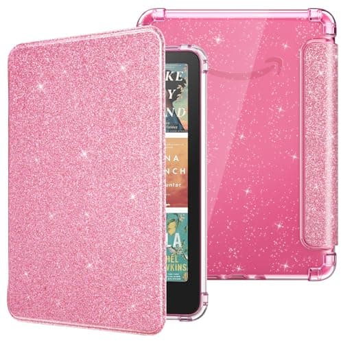 MoKo Case for 7" Kindle Paperwhite 12th Gen & Colorsoft 2024, Glitter Pink