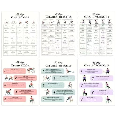 Yoga Chairs for Adults 6 Pieces 30-Day Workouts Supplies