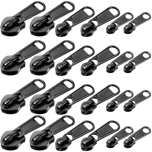 Veemoon 18pcs Zipper Sliders Replacement Zipper Pull for Coats Bags Suitcases Multifunctional Quick Release Repair Kit
