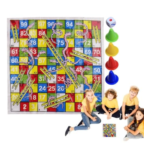 Snakes And Ladders Travel Game 5 Pack Foldable Board Set For Kids