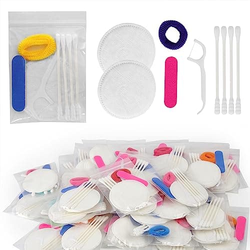 Adorila 5-in-1 Disposable Vanity Kit, Individually Wrapped Sets, 50 Pack