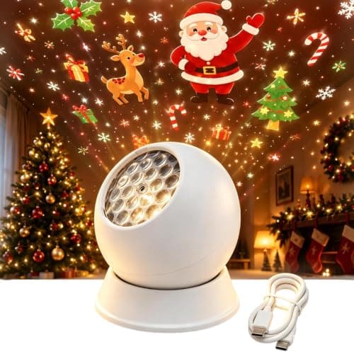 360° Dynamic Rotating LED Ocean Wave Night Projector Light, Christmas