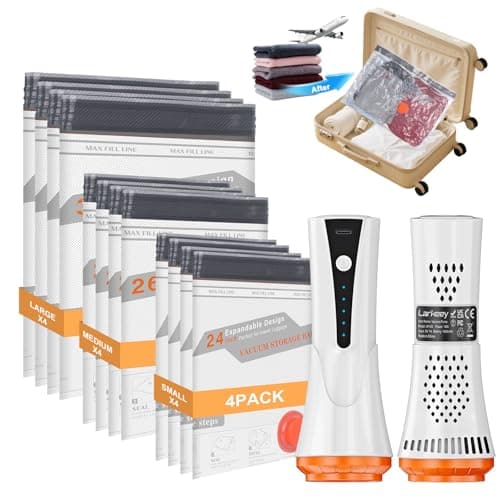 Vacuum Storage Bags for Travel with Electric Pump - 12 Pack Vacuum Seal Bags for Clothing, Blankets, Bedding, Seasonal Storage, 85% Space Saver Compression Packing Bags for Suitcase and Luggage