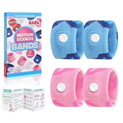 MEIYYJ Travel Sickness Bands Cruise Accessories Must Haves Sickness Bands for Children Gifts for Sea Sickness Wristbands Travel Sickness Kids Wristbands Cruise & Sea Travel Essentials-Camo Blue/Pink