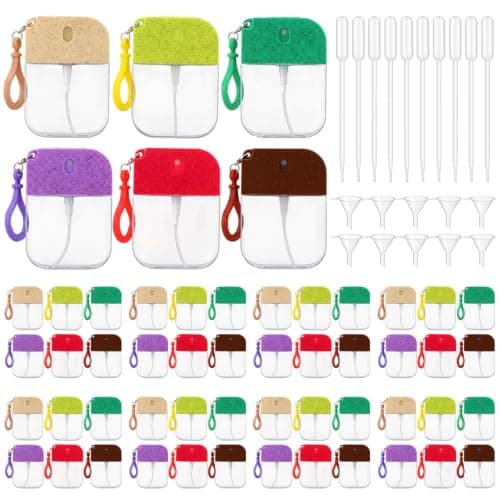 Rtteri 50 Pack 35ml Refillable Empty Travel Spray Bottles, Bright