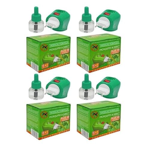 Plug‑in Mosquito Repellent & Insect Killer (4 Pack) for Home & Travel – Up to 45 Nights Protection per Refill – Includes Plug‑in Units & Refill Bottles – Exclusive AG Total Health Bundle