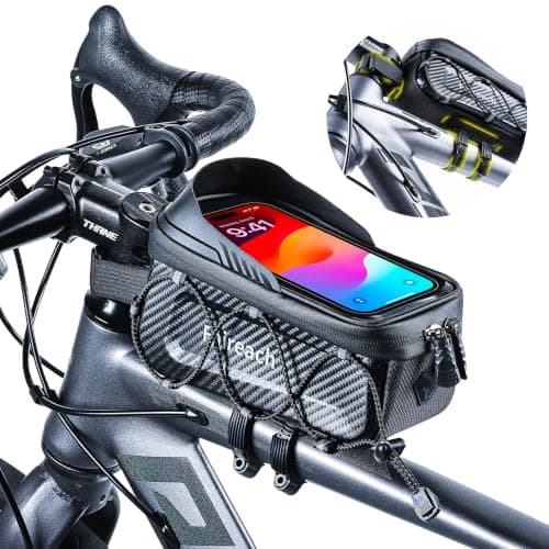 Bike Frame Bag, Handlebar Phone Holder Bag With Strap Quick Release 6.9''