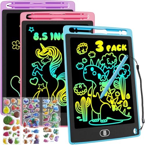 3 Pack 8.5 Inch LCD Drawing Board for Kids, Electight Colorful Writing Tablet Drawing Pad for KidsToys Gifts Learning Educational Toys for 3 4 5 6 7 Year Old Boys Girls Purple Pink Blue