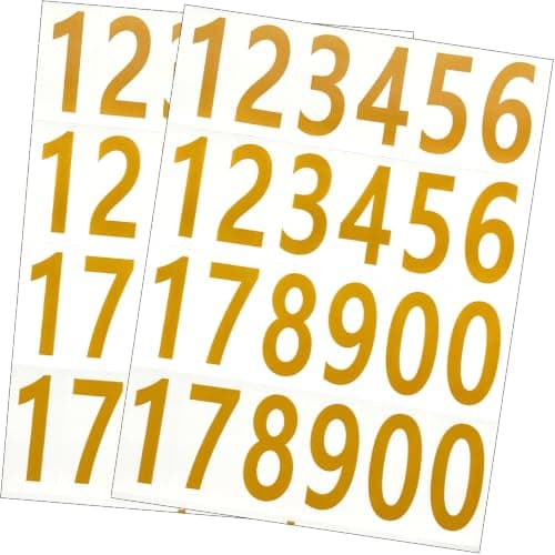 LUIMSUIM 2 Sheets 2 Inch Bin Number Stickers for Mailbox, Stick on Numbers, Waterproof Self Adhesive Sticky Numbers Sticker for Lockers, House, Folder, Bins, Storage, Note, Sign (Gold)