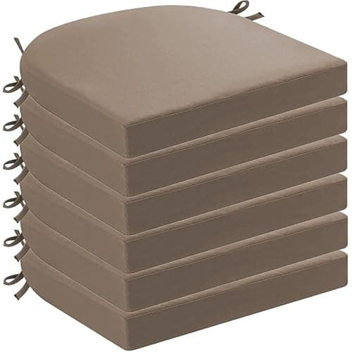 Waterproof Outdoor Chair Cushions U shaped cushions with straps and zippers perfect for patios gardens camping and indoor use (7 pack 50x50x5cm)