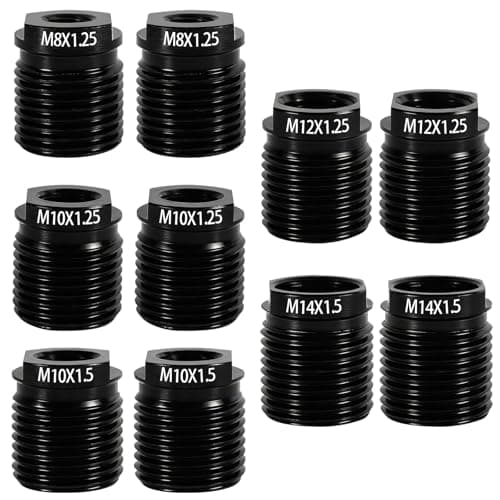 CANIPHA 10Pcs Gear Shift Knob Adapter Kit, Universal Aluminum Alloy M10x1.25 M12 M14 Thread Adapter, Quick Install Secure Fit on Shifter Knobs and Car Accessories