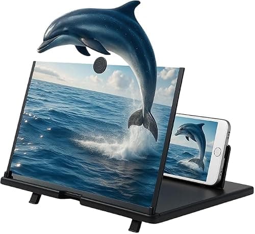 Gadget's Store® phone screen magnifier Foldable mobile phone stand HD mobile phone projector Portable Movie Game Enlarger, 3D Phone Projector for Movies, Travel Reading & Video Calls