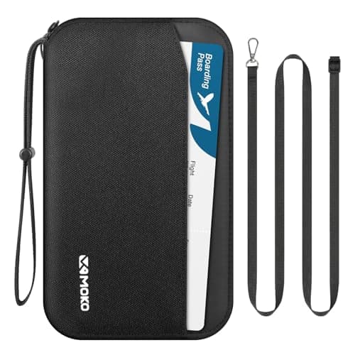 MoKo Family Passport Holder for 5 with AirTag Holder