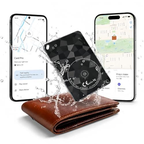 Slim Wallet Tracker Card Compatible with Apple Find My & Google Find Hub, Rechargeable Bluetooth Item Finder, Ultra Slim Smart Tracker for Wallet, Passport, Luggage, Keys, Purse and Bags