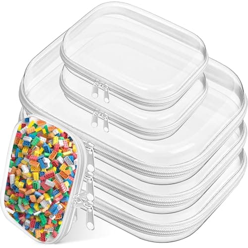 6 Pcs Clear Zippered Hard Cases, Travel Storage Pouch
