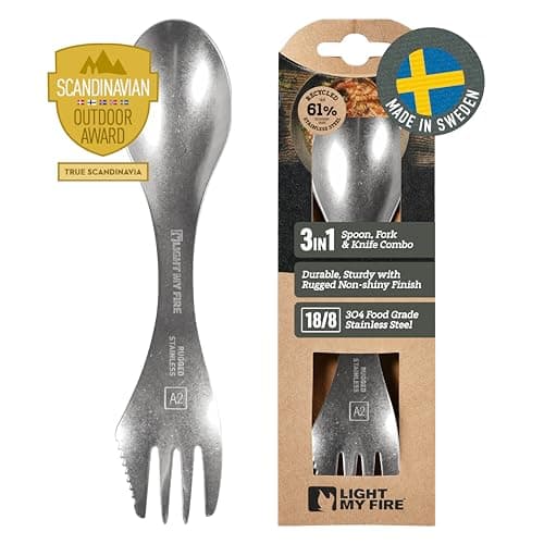 Light My Fire Stainless Steel Spork 3-in-1 Camping Cutlery Knife Fork Spoon – Spork Stainless