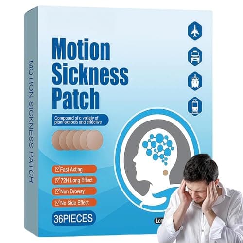 Motion Sickness Patches, 36PCS Travel Sickness Patches for Nausea & Vomiting Improve on Car, Boat, Cruise, Airplane Trips